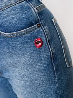 Marc Jacobs lip patch straight-fit jeans