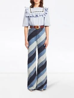 Marc Jacobs lace-trimmed cotton blouse