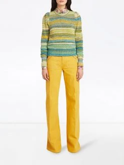 Marc Jacobs metallic striped rib-trimmed jumper
