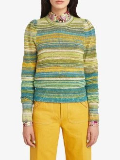 Marc Jacobs metallic striped rib-trimmed jumper