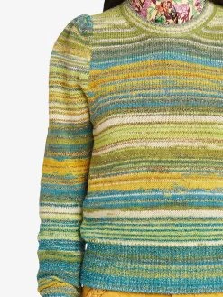 Marc Jacobs metallic striped rib-trimmed jumper