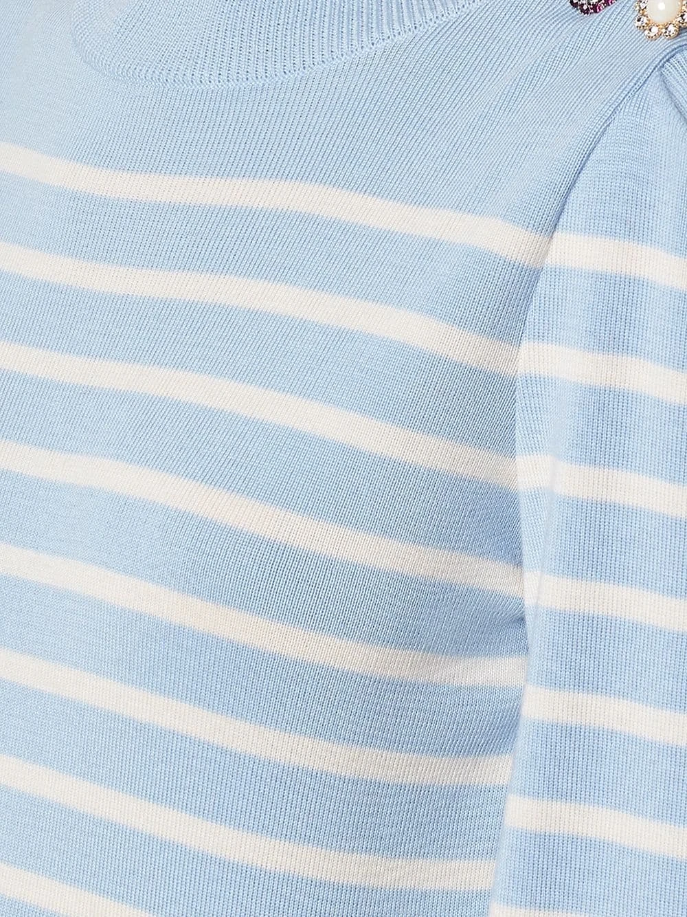 Brand new โจ Marc Jacobs Striped knit jumper with button detail ๐ 6 Marc Jacobs striped knit jumper with button detail