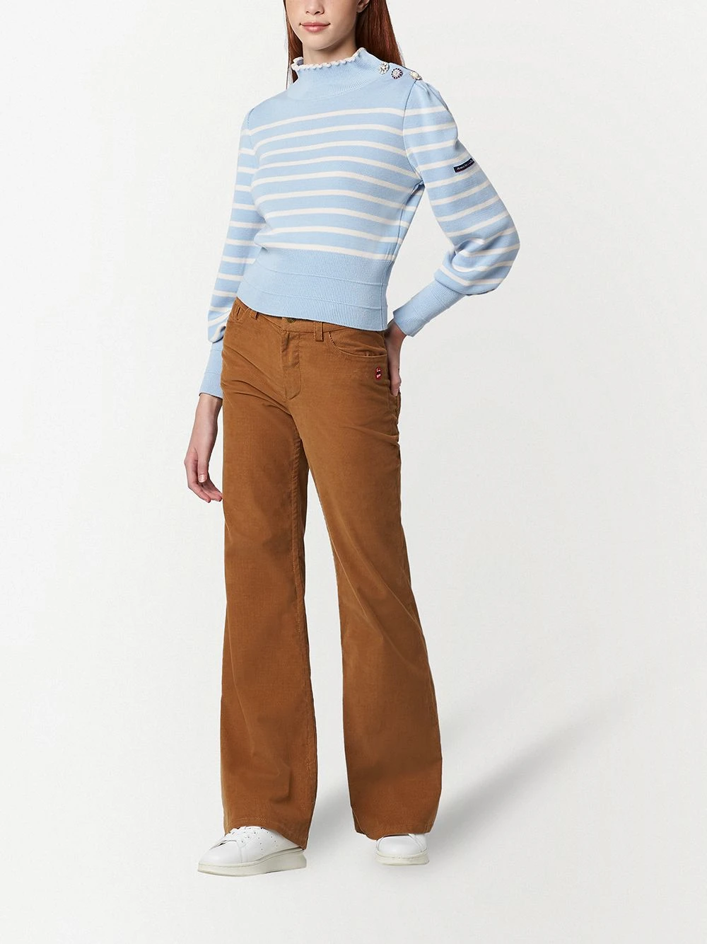 Brand new โจ Marc Jacobs Striped knit jumper with button detail ๐ 4 Marc Jacobs striped knit jumper with button detail