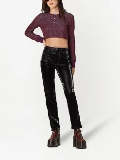 Marc Jacobs cropped ribbed Henley top