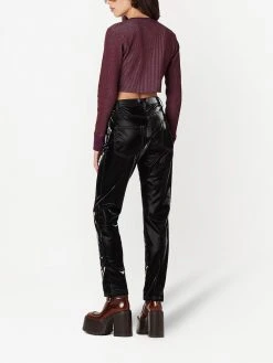 Marc Jacobs cropped ribbed Henley top