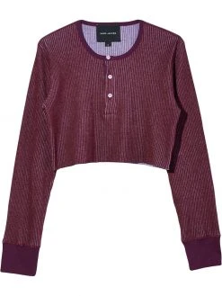 Marc Jacobs cropped ribbed Henley top