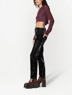 Marc Jacobs cropped ribbed Henley top