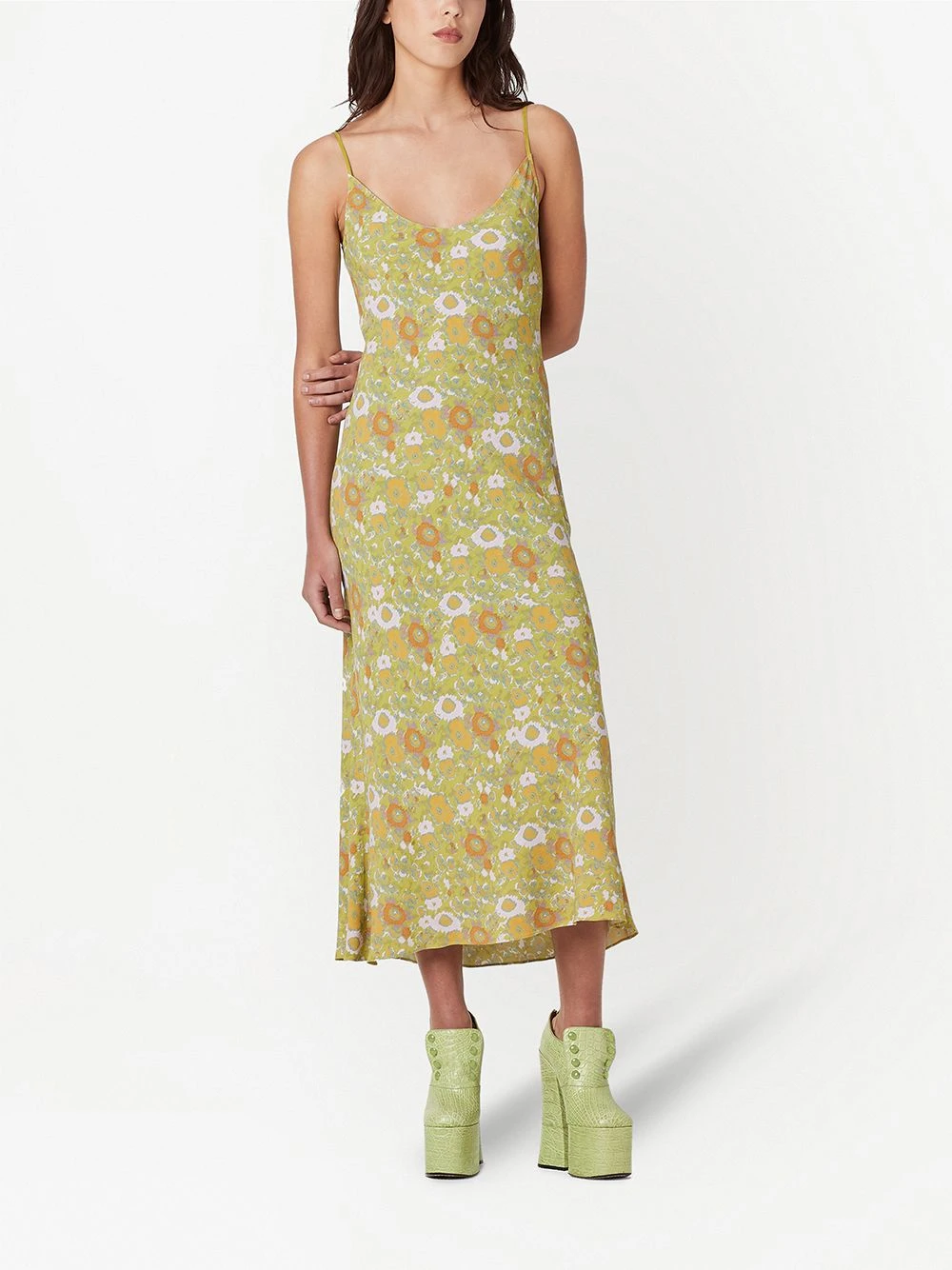 Buy π Marc Jacobs Floral print bias slipπ dress 𧨠4 Marc Jacobs floral-print bias slip dress