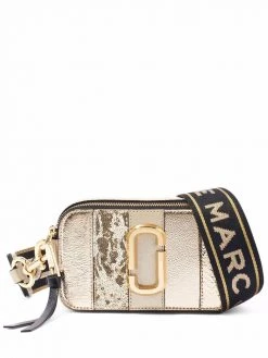 Marc Jacobs The Snapshot metallic-stripe bag