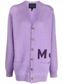Marc Jacobs intarsia-knit logo cardi-coat