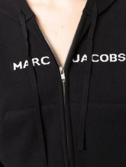 Marc Jacobs intarsia knit-logo zipped hoodie